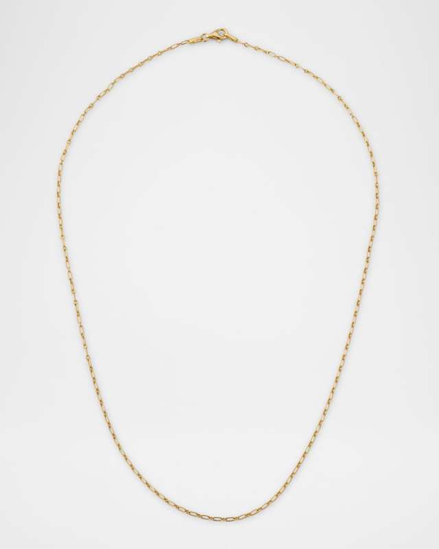 14K Yellow Gold 1.5mm Baby Link Chain Necklace, 18"L